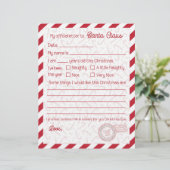 Rood snoeprietbrief aan het Briefpapier van Santa  (Staand voorkant)