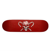 Rood snoepsuikerriet Skull Skateboard