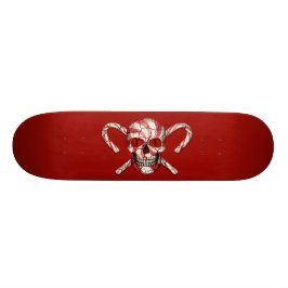 Rood snoepsuikerriet Skull Skateboard