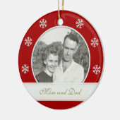 Rood: Snowflake Banner Memorial: Afbeelding Orname Keramisch Ornament (Links)