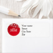 Rood Snowflake kerst met kerstcadeaulabel Etiket (Insitu)