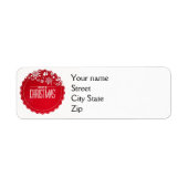 Rood Snowflake kerst met kerstcadeaulabel Etiket (Voorkant)