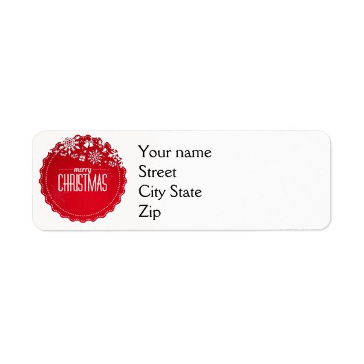 Rood Snowflake kerst met kerstcadeaulabel Etiket (Voorkant)