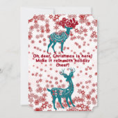 Rood snowflakes wit feestdagenkaart (Voorkant)