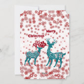 Rood snowflakes wit feestdagenkaart (Achterkant)