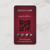 Rood - Social Media QR Code Visitekaartje (Voorkant)