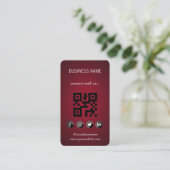 Rood - Social Media QR Code Visitekaartje (Staand voorkant)