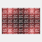 Rood sparkles Sweet 16 script patroon Inpakpapier Vel (Voorkant)