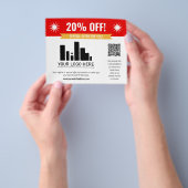 Rood Speciale aanbieding Korting op je Logo- en QR Flyer (Hand)