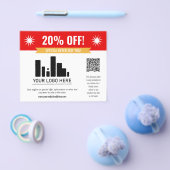 Rood Speciale aanbieding Korting op je Logo- en QR Flyer (Enkel)