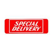  Rood Speciale Levering Mailing Sticker Label (Voorkant)