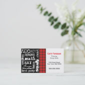 Rood speldenbeton, Visitekaartje van Grunge Chalkb (Staand voorkant)