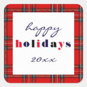 Rood speldenbord - vierkant sticker (Voorkant)