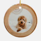 Rood speldenkaartje Afdrukplaat Foto Hout Slice Keramisch Ornament (Achterkant)