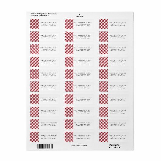 Rood speldenlabel etiket (Full Sheet)