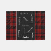 Rood speldenmodel met persoonlijke naam fleece deken (Voorkant (Horizontaal))