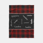 Rood speldenmodel met persoonlijke naam fleece deken (Voorkant)