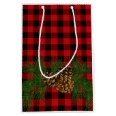 Rood speldenpakket met details van de pine-kegel medium cadeauzakje (Voorkant)