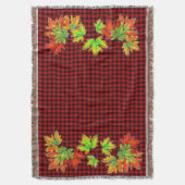 Rood speldenpakket met Herfst Maple Leaves Deken (Voorkant Verticaal)