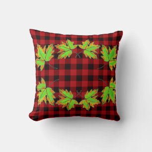 Rood speldenpakket met Herfst Maple Leaves Kussen