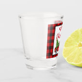 Rood speldenpenseel  Manuscript VrachtKerstmis Shot Glas (Links)