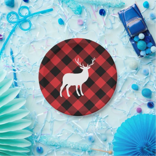 Rood speldenstaaf en witte staaf | Vakantie Papieren Bordje (Feest)