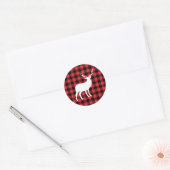 Rood speldenstaaf en witte staaf | Vakantie Ronde Sticker (Envelop)