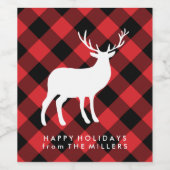 Rood speldenstaaf en witte staaf | Vakantie Wijn Etiket (Enkel label)