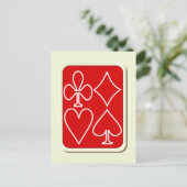 Rood spelen Kaart Suits Briefkaart (Staand voorkant)