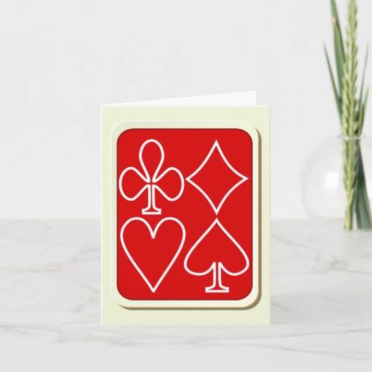 Rood spelen Kaart Suits Note Kaart (Voorkant)