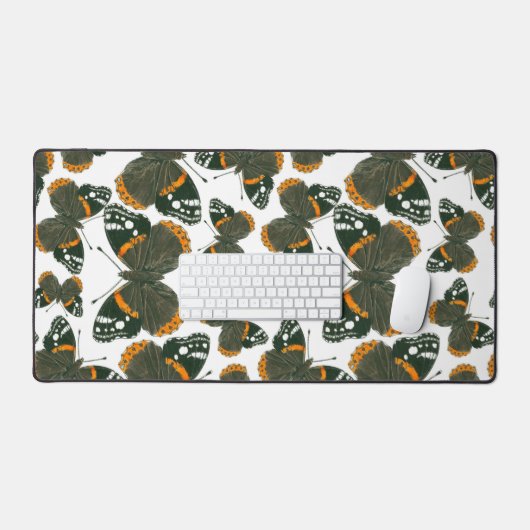 Rood spiegelvlinderpatroon bureaumat (Keyboard & Muis)