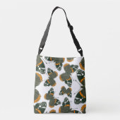 Rood spiegelvlinderpatroon crossbody tas (Achterkant)