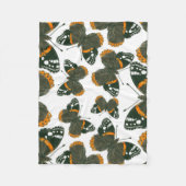 Rood spiegelvlinderpatroon fleece deken (Voorkant)