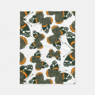 Rood spiegelvlinderpatroon fleece deken