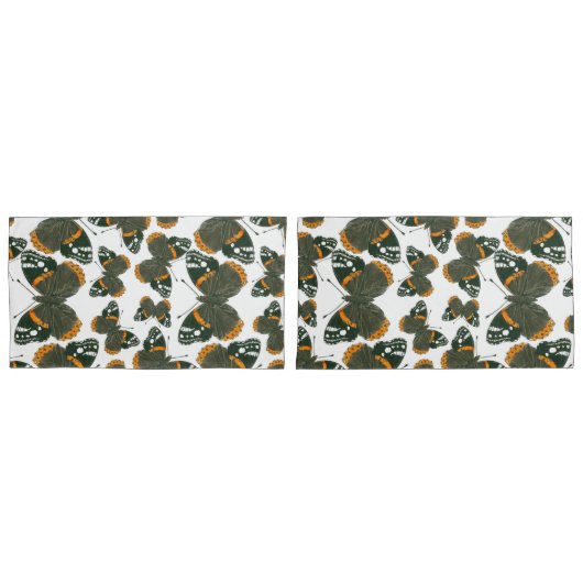 Rood spiegelvlinderpatroon kussensloop (Voorkant-Set)