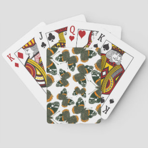 Rood spiegelvlinderpatroon pokerkaarten