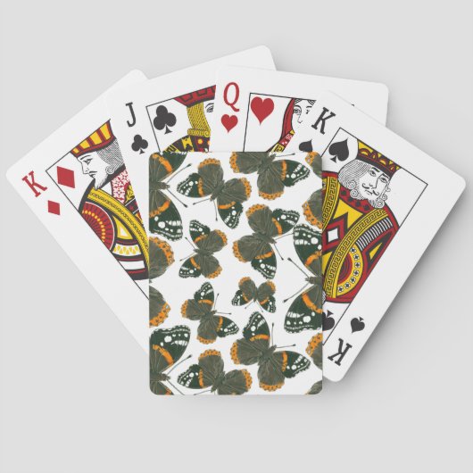 Rood spiegelvlinderpatroon pokerkaarten (Achterkant)