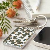 Rood spiegelvlinderpatroon sleutelhanger (Voorkant Rechts)