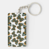 Rood spiegelvlinderpatroon sleutelhanger (achterkant)