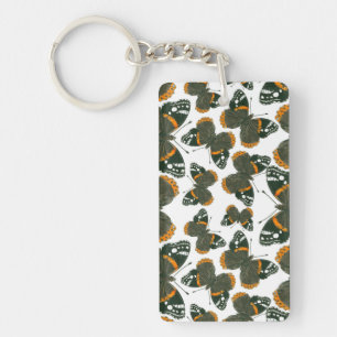 Rood spiegelvlinderpatroon sleutelhanger