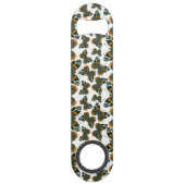 Rood spiegelvlinderpatroon speed flessenopener (Achterkant)