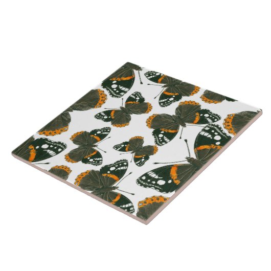 Rood spiegelvlinderpatroon tegeltje (Zijkant)