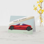 Rood Sportauto converteerbare tekening + leeftijds Kaart (Gele Bloem)