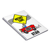 Rood sportauto Utah van de mobiele zone Notitieboek (Rechterzijde)