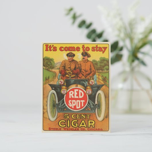  Rood Spot Cigar Ad Briefkaart (Staand voorkant)
