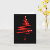 Rood sprankelend geloof Kerstboom Kaart (Gele Bloem)