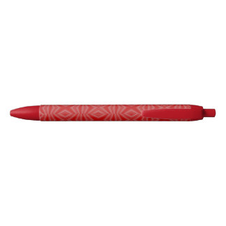 Rood Squiggly Squares Fractal Zwarte Inkt Pen