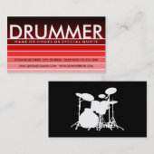 rood staal DRUMMER Visitekaartje (Voorkant / Achterkant)