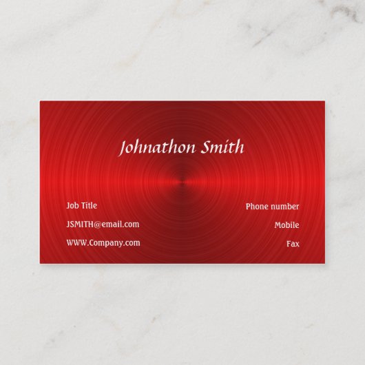 Rood staal visitekaartje (Achterkant)