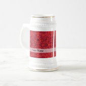Rood stammaskerpatroon bierpul (Voorkant links)